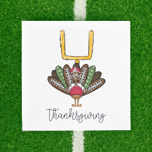 Thanksgiving Football Turkey and Goalpost Napkin