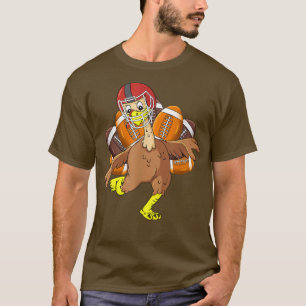 Thanksgiving Football Turkey Boys Kids Gobble Play T-Shirt