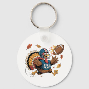 Thanksgiving Football Turkey Fantasy Football Key Ring