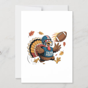 Thanksgiving Football Turkey Fantasy Football Magnetic Invitation