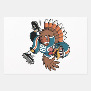 Thanksgiving Football Turkey Fantasy Football Wrapping Paper Sheet
