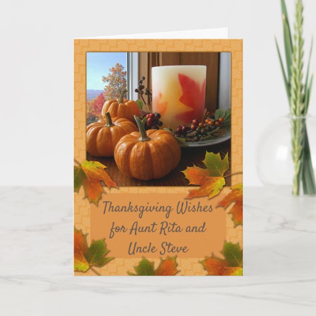 Thanksgiving for an Aunt and Uncle with Still Life Card (Front)