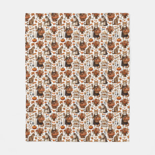 Thanksgiving for Cat Lovers Fleece Blanket
