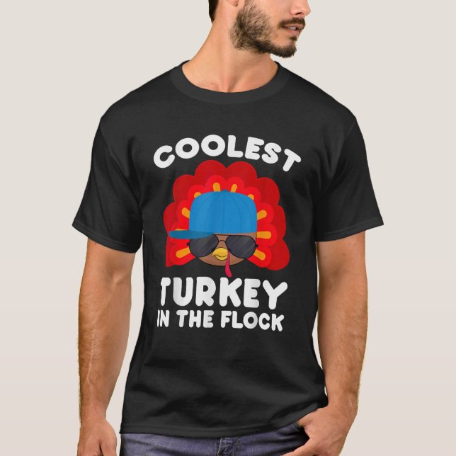 Thanksgiving For Kids Toddlers Coolest Turkey  T-Shirt (Front)