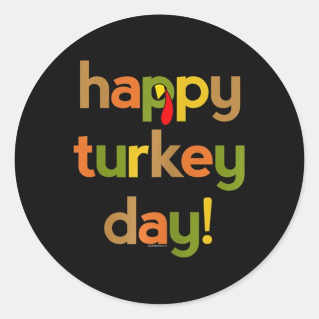Thanksgiving For Women Her Happy Turkey Day Fall T Classic Round Sticker (Front)