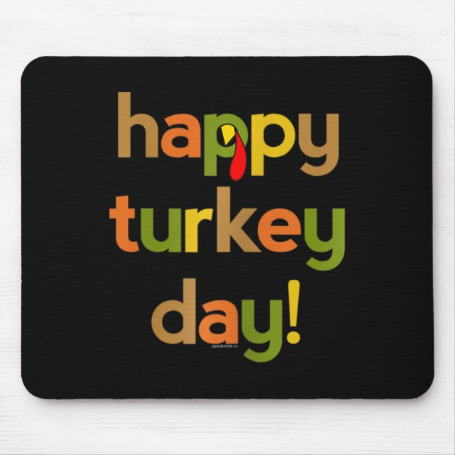Thanksgiving For Women Her Happy Turkey Day Fall T Mouse Mat (Front)