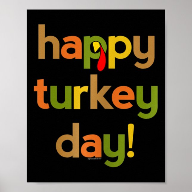 Thanksgiving For Women Her Happy Turkey Day Fall T Poster (Front)