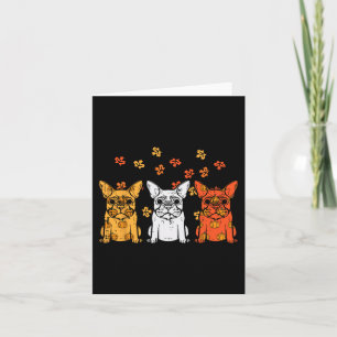 Thanksgiving French Bulldog Fall Frenchie Dog Men  Card