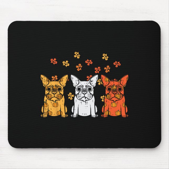 Thanksgiving French Bulldog Fall Frenchie Dog Men  Mouse Mat (Front)