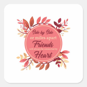 Thanksgiving Friend Friendship Fall Outfit Women Square Sticker