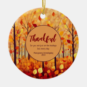 Thanksgiving Friendsgiving Celebration Keepsake Ceramic Tree Decoration