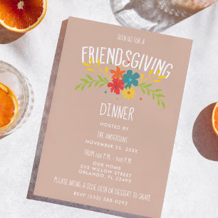 Thanksgiving Friendsgiving Dinner Party Invitation
