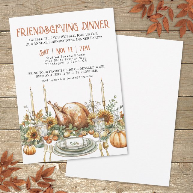 Thanksgiving Friendsgiving Dinner Party Invitation (Thanksgiving Friendsgiving Dinner Party Invitation)