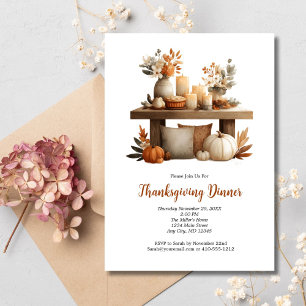 Thanksgiving Friendsgiving Fall Autumn Dinner Invitation