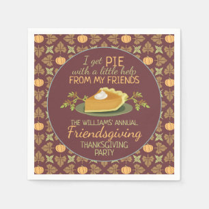 Thanksgiving Friendsgiving Party Pumpkin Pie Humor Napkin
