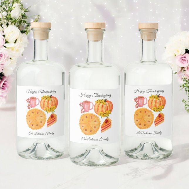 Thanksgiving Friendsgiving Pumpkin Spice Latte   Liquor Bottle Label (Creator Uploaded)