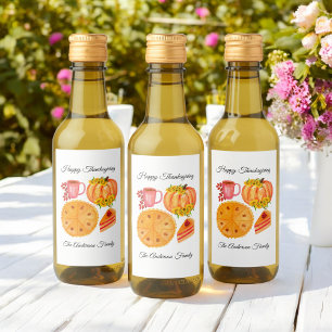 Thanksgiving Friendsgiving Pumpkin Spice Latte  Wine Label
