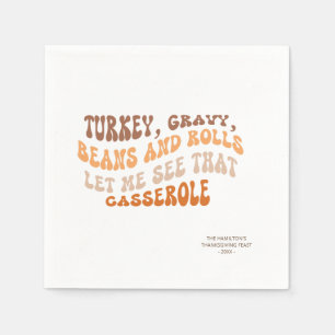 Thanksgiving Friendsgiving Retro Paper Napkins