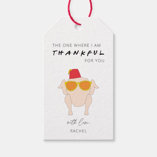 Thanksgiving Friendsgiving Thankful Gift Tags (Front)