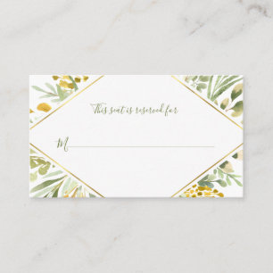 Thanksgiving Friendsgiving Watercolor Greenery Place Card