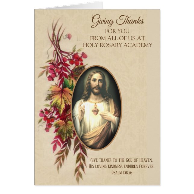 Thanksgiving from all of Us Sacred Heart of Jesus (Front)