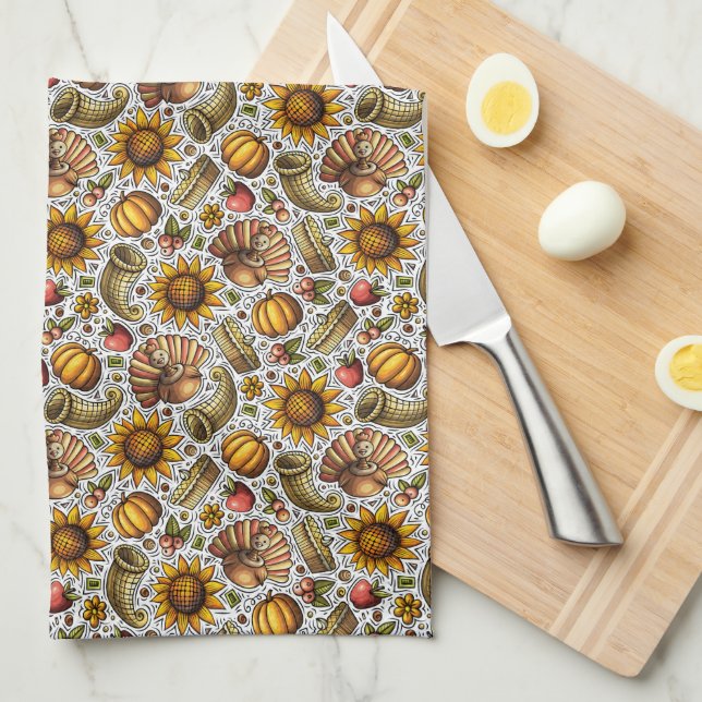 Thanksgiving Fun Tea Towel (Quarter Fold)