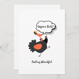 Thanksgiving Fun Turkey Vegan Custom Text Card