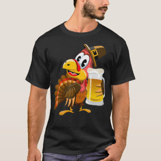 Thanksgiving Funny Beer Turkey T-Shirt