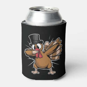 Thanksgiving Funny Dabbing Turkey Fall Can Cooler