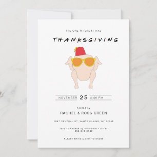 Thanksgiving Funny Invitation with Turkey