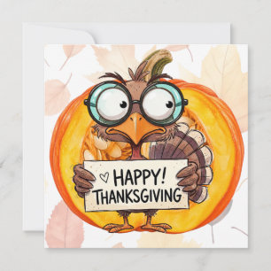 Thanksgiving funny saying with turkey holiday card