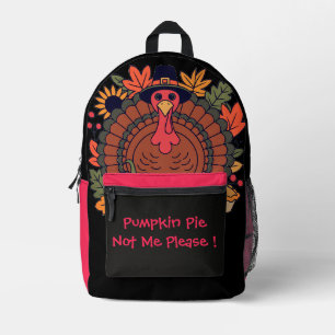 Thanksgiving,Funny Turkey Chef, Gobble Printed Ba Backpack
