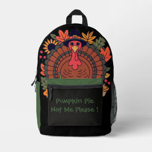 Thanksgiving,Funny Turkey Chef, Gobble  Printed Backpack