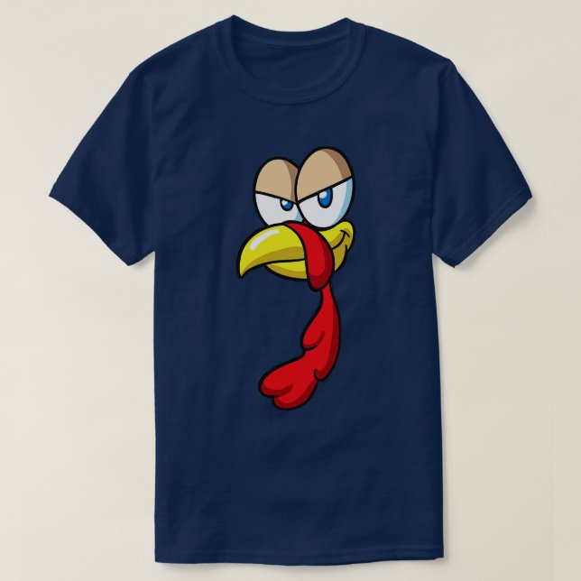Thanksgiving Funny Turkey Face T-Shirt (Design Front)