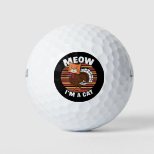 Thanksgiving Funny Turkey Fake Cat Retro Golf Balls
