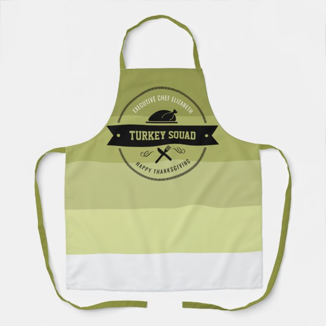 Thanksgiving Funny Turkey Personalised Apron (Front)