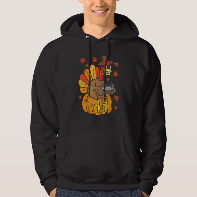 Thanksgiving Game Controller Thanksgiving  Boys Ga Hoodie (Front)