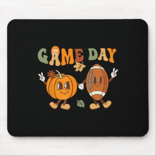 Thanksgiving Game Day Pumpkin Football Halloween F Mouse Mat