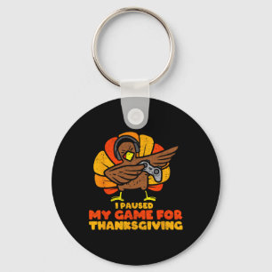 Thanksgiving Gamer Turkey Video Game Lovers Kids B Key Ring