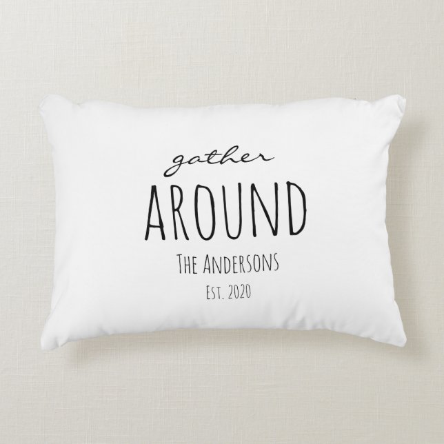 Thanksgiving Gather Around Family Accent Pillow (Front)