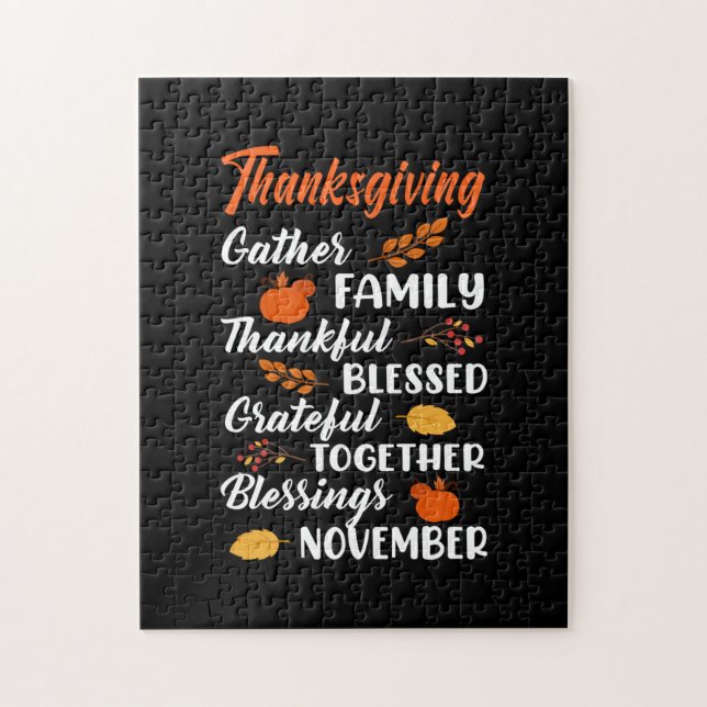 Thanksgiving Gather Family Jigsaw Puzzle (Vertical)