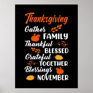 Thanksgiving Gather Family Poster