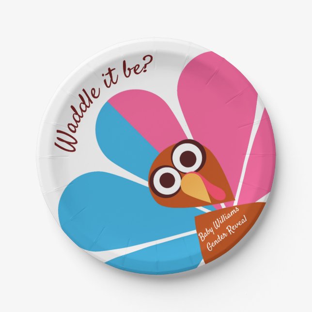 Thanksgiving Gender Reveal Paper Plate (Front)