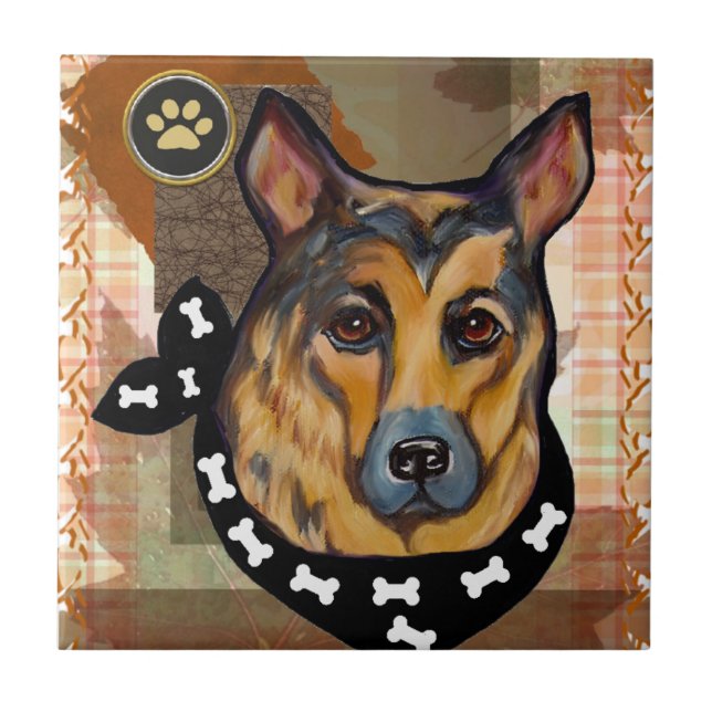 THANKSGIVING GERMAN SHEPHERD TILE (Front)