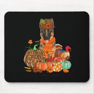 Thanksgiving German Shepherd With Turkey Fall Pump Mouse Mat