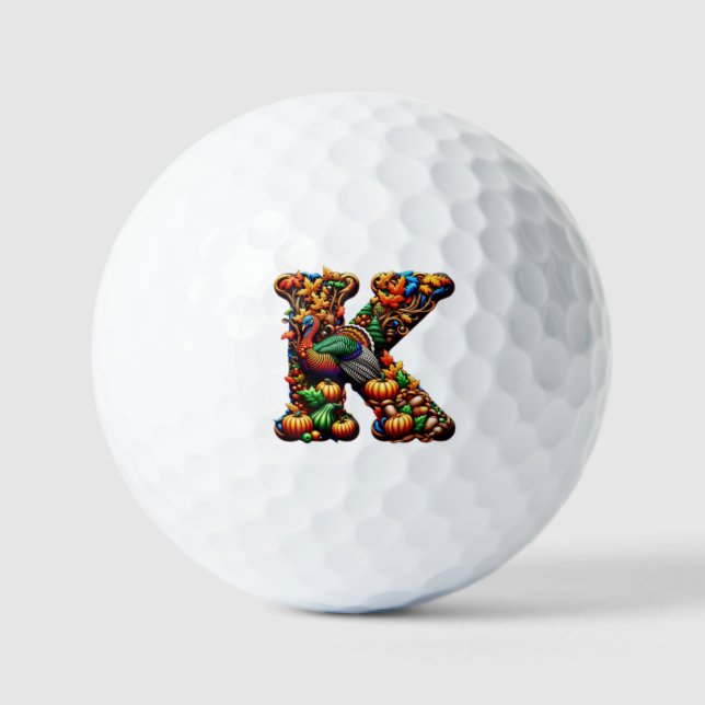 Thanksgiving gift for letter k golf balls (Front)