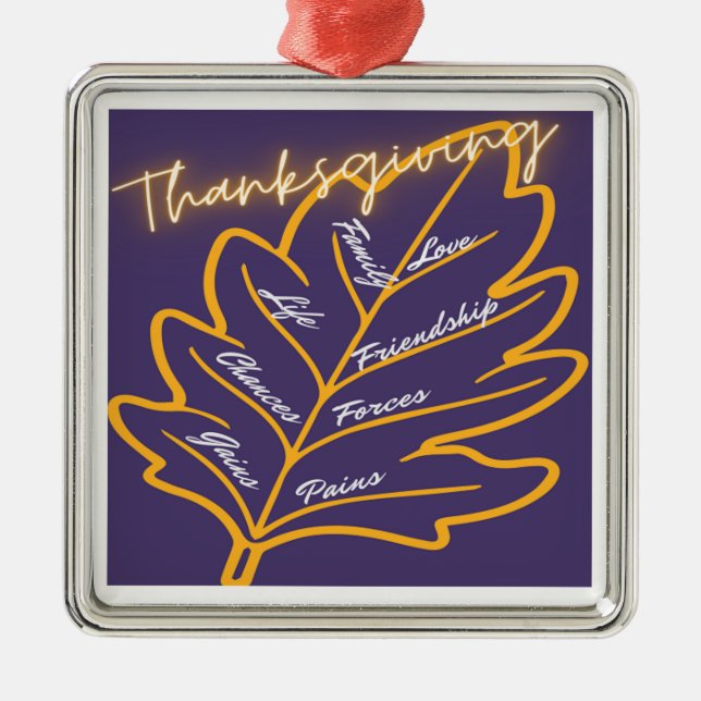 Thanksgiving Gifts  Metal Tree Decoration (Front)