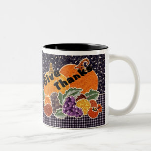 Thanksgiving "Give Thanks" Coffee Mug