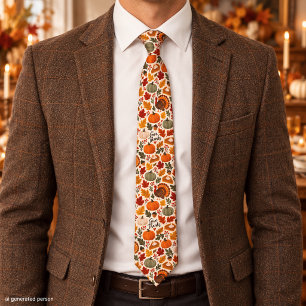 Thanksgiving Give Thanks Fall Harvest Tie