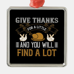 Thanksgiving - Give Thanks For A Little Metal Tree Decoration